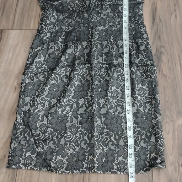 Rachael G. Black and Gold Floral Print Dress, Size 4 - Picture 5 of 16